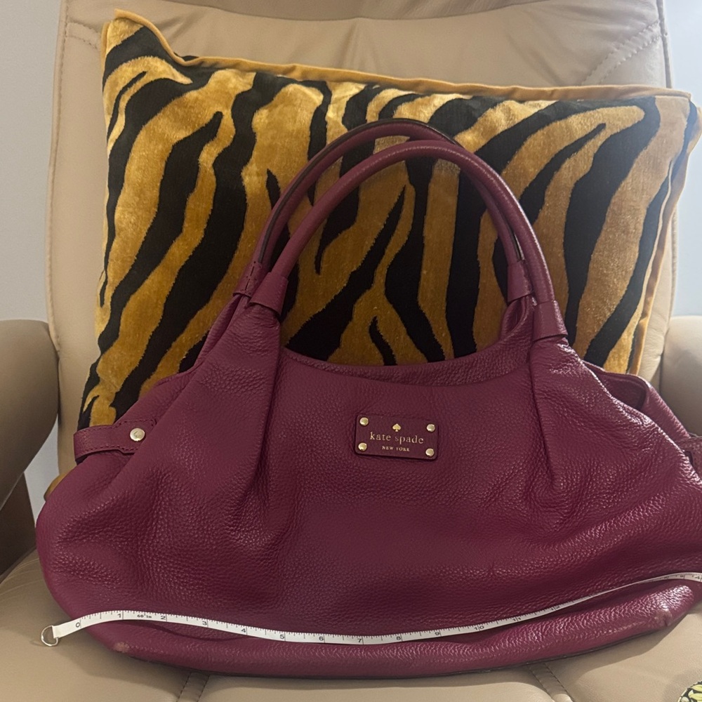 Kate Spade Burgundy/Magenta Leather satchel Tote Bag